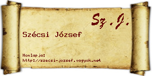 Szécsi József névjegykártya