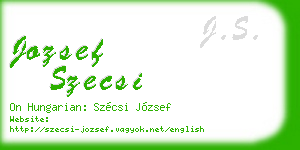 jozsef szecsi business card