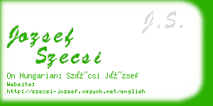 jozsef szecsi business card